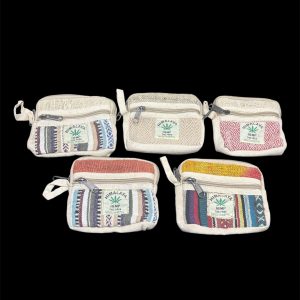 WHITE AND STRIPES HEMP PIPE BAG PB68